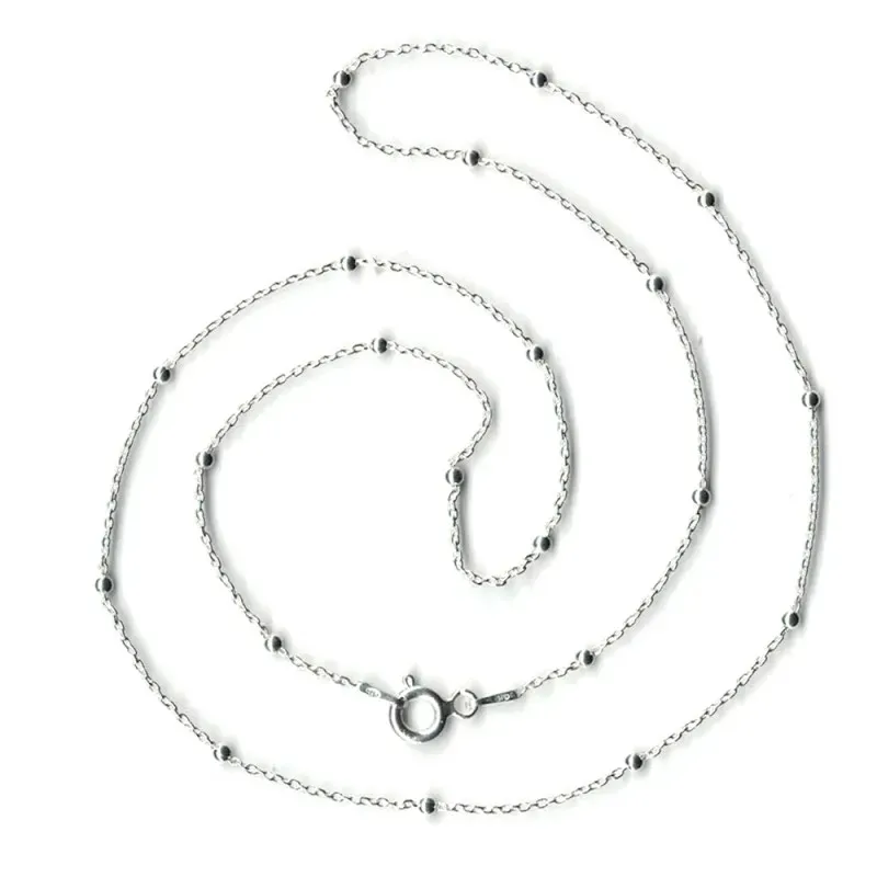 Cadena plata Ley 925m 50cm. combinada bolas cadena [AC0402]
