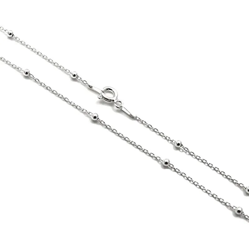 Cadena plata Ley 925m 50cm. combinada bolas cadena [AC0402]