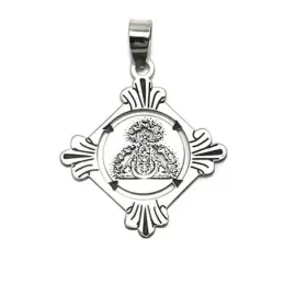 Colgante plata Ley 925m medalla 25mm. Virgen de la Cabeza [AC0465]