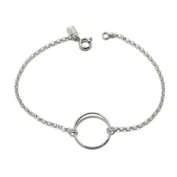 Pulsera plata Ley 925m motivo Karma aro 18cm. cadena rolo [AC0466]