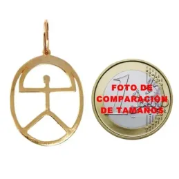 Colgante oro 18k Indalo 26mm. oval cerco plano [AB9840]