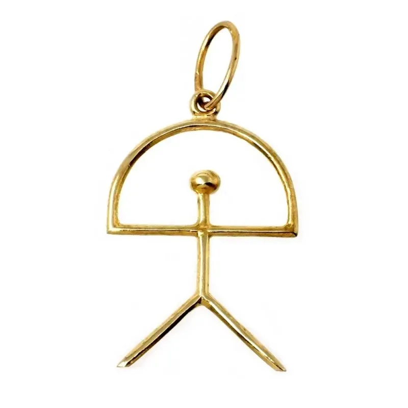 Colgante oro 18k Indalo 27mm. liso palo redondo [AB9844]