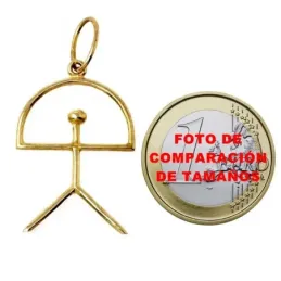 Colgante oro 18k Indalo 27mm. liso palo redondo [AB9844]