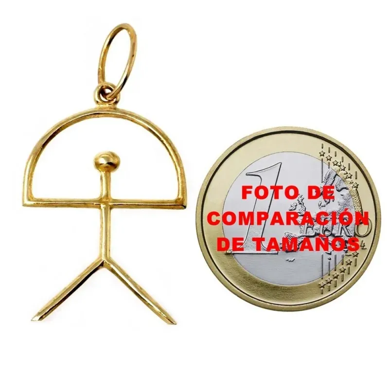 Colgante oro 18k Indalo 27mm. liso palo redondo [AB9844]