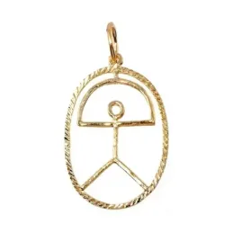 Colgante oro 18k Indalo 24mm. cerco oval reliado [AB9845]