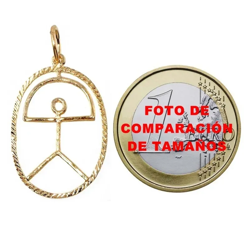 Colgante oro 18k Indalo 24mm. cerco oval reliado [AB9845]