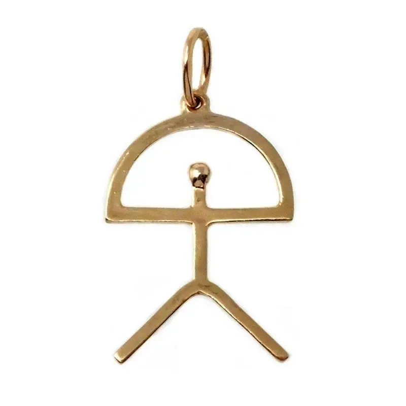 Colgante oro 18k Indalo 22mm. liso sencillo [AB9847]