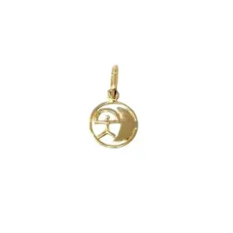 Colgante oro 18k Indalo 8.5mm. luna cerco liso [AB9850]