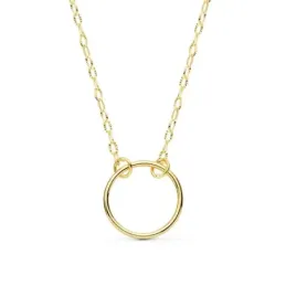 Gargantilla oro 18k Karma cadena tallada brillo 42cm aro 11mm [AC0907]