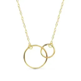 Gargantilla oro 18k Karma cadena tallada 42cm. doble aro [AC0914]