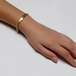 Esclava oro 18k hueca 18.5cm. cadena modelo húngara [AC0971]