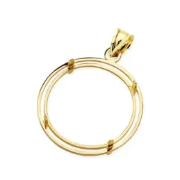 Colgante oro 18k para moneda 22mm. borde [AC0980]
