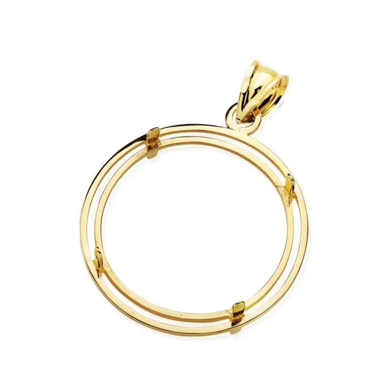 Colgante oro 18k para moneda 22mm. borde [AC0980]