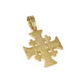 Colgante oro 18k Cruz de Jerusalen 21mm. liso [AC0999]