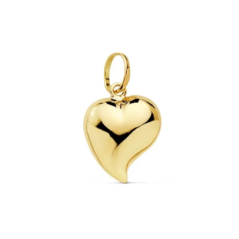 Colgante oro 18k motivo corazón 13mm. liso [AC1003]