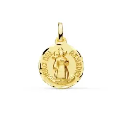Medalla oro 18k Niño del Remedio 16mm. borde tallado redonda [AC1049]