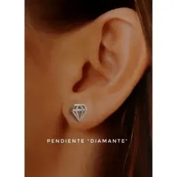 Pendientes plata Ley 925m diamantes 9mm. láser cierre presión mujer [AC1225]