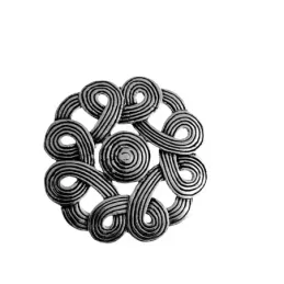 Colgante plata Ley 925m oxidada 40mm. rosetón flor tallado calado mujer [AC1281]