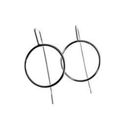 Pendientes plata Ley 925m largos 30mm. Karma 20mm. lisos cierre hippie mujer [AC1404]