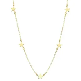 Gargantilla oro 18k cadena 42cm. forzada tallada motivo estrellas 6.5mm.