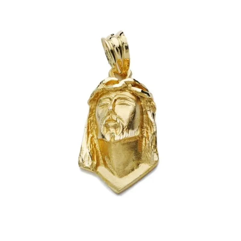 Colgante oro 18k cabeza 22mm. Cristo de Lágrima tallado