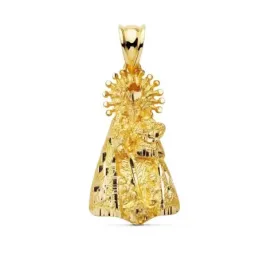 Colgante oro 18k silueta 27mm. Virgen de los Desamparados