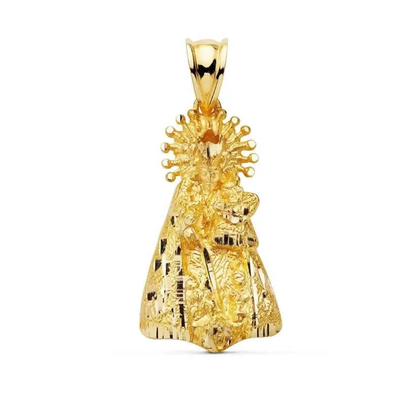 Colgante oro 18k silueta 27mm. Virgen de los Desamparados