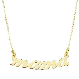 Gargantilla oro 18k mujer cadena 45cm. letras 31mm. MAMÁ liso