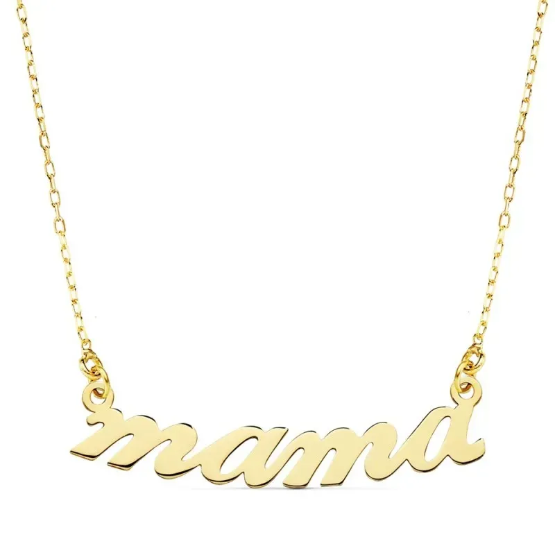 Gargantilla oro 18k mujer cadena 45cm. letras 31mm. MAMÁ liso