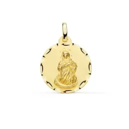 Medalla oro 18k Virgen Inmaculada 18mm. borde tallado