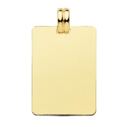 Colgante oro 9k chapa 28mm. lisa rectangular reasa forma