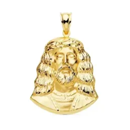 Colgante oro 18k 32mm. cabeza rostro de Cristo de Medinaceli detalles tallados