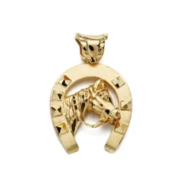 Colgante oro 18k herradura 28mm. caballo reasa forma montura