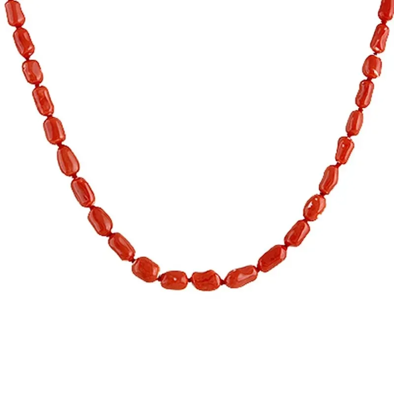 Collar Oro Amarillo 18k modelo Coral (coral barroco 14mm.) Medida:45cm.