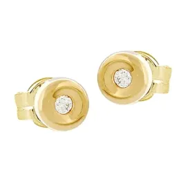 Pendientes Oro Amarillo 18k modelo Tu Diamante (2 Diamantes 1,60mm. 0,04cts.) Medida: 4,65mm.