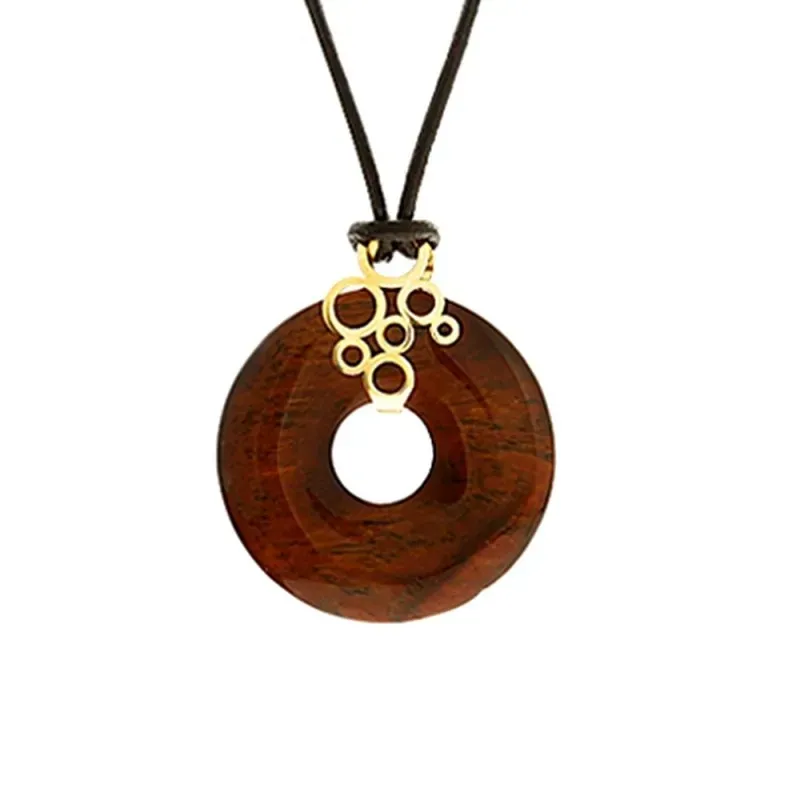 Colgante Oro Amarillo 18k modelo Pomelat (1 piedra ojo de tigre 25,00mm.) Colgante:25mm.