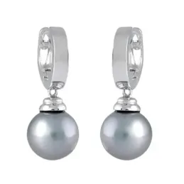 Pendientes Oro Blanco 18k modelo Daniela (2 perlas tahiti 12-13mm.)