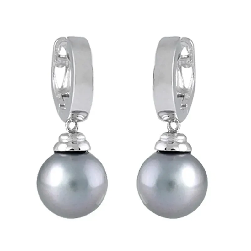Pendientes Oro Blanco 18k modelo Daniela (2 perlas tahiti 12-13mm.)