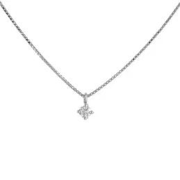 Colgante con cadena Oro Blanco 18k modelo Garritas ( 1 Diamante 2mm. 0,04cts.) Colgante:2mm.