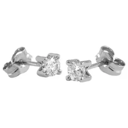 Pendientes Oro Blanco 18k modelo Garritas ( 2 Diamantes 3,10mm. 0,22cts.) Medida: 3,10mm.