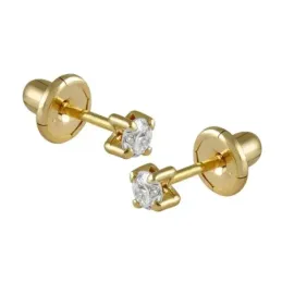 Pendientes Oro Amarillo 18k modelo Garritas (2 Diamantes 1,80mm. 0,06cts.)