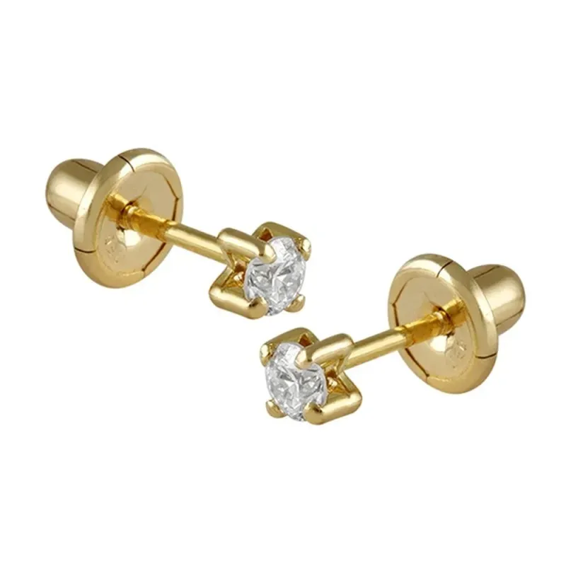 Pendientes Oro Amarillo 18k modelo Garritas (2 Diamantes 1,80mm. 0,06cts.)