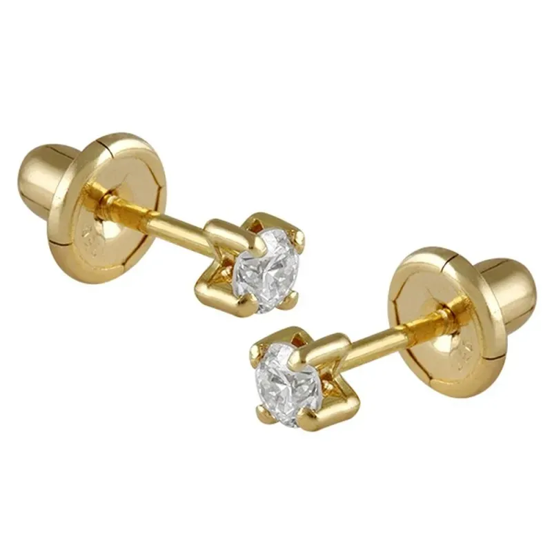 Pendientes Oro Amarik¡llo 18k modelo Garritas (2 Diamantes 2,50mm. 0,12cts.)