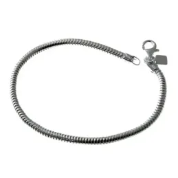 Pulsera plata Ley 925m modelo cola de topo 19.5cm. lisa cierre mosquetón