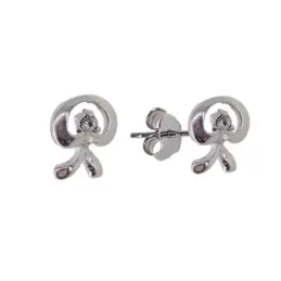 Pendientes plata Ley 925m símbolo indalo 10mm. centro piedra circonita cierre presión