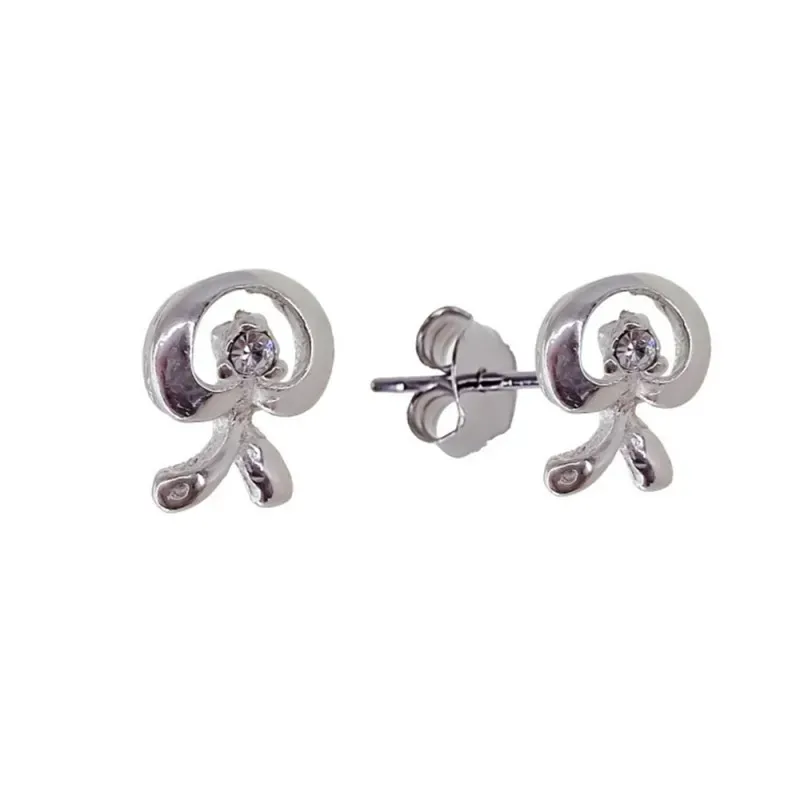 Pendientes plata Ley 925m símbolo indalo 10mm. centro piedra circonita cierre presión