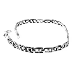 Pulsera plata Ley 925m cadena 19cm. modelo eslabón ancla cierre mosquetón