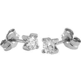 Pendientes Oro Blanco 18k modelo Garritas (2 Diamantes brillantes 3,25mm. 0,28cts.) Medida:3,25mm.