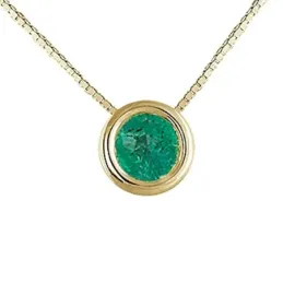 Colgante con cadena Oro Amarillo 18k modelo Atenas (1 Esmeralda recristalizada 5mm. 44cts.)