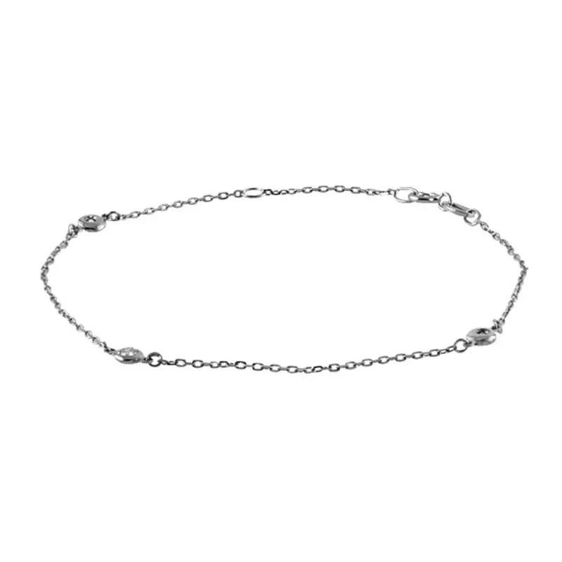 Pulsera Oro Blanco 18k modelo Bracelets (3 diamantes brillantes 2,10mm. 0,13 cts.) Medida:18cm.